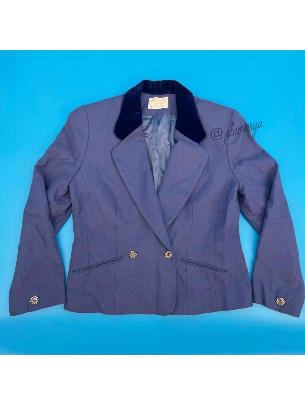 Pendleton Vintage 80's 100% Virgin Wool Blazer Lavender Velour Women's Size 8